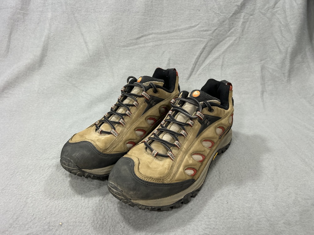 Merrell Radius Shoes Mens Size 12 Brown Suede Vibram Hiking Trail Outdoor